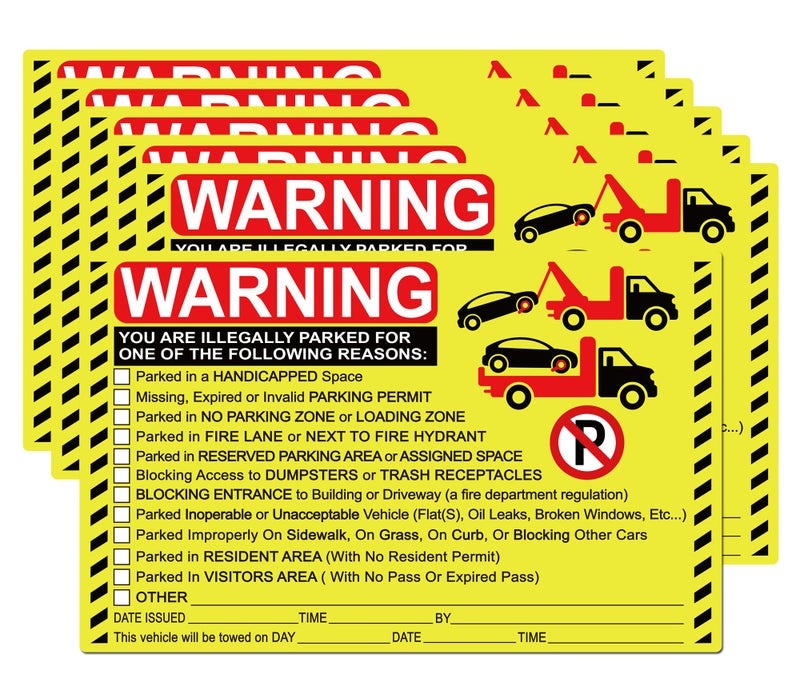 Well Tile Parking Violation Stickers Hard to Remove You are Illegally Parked Tow Reserved Handicapped,Private Parking Stickers 5 x 8 Inch - You are Illegally Parked Stickers Towing Labels for Cars 25 Pack - Image 1